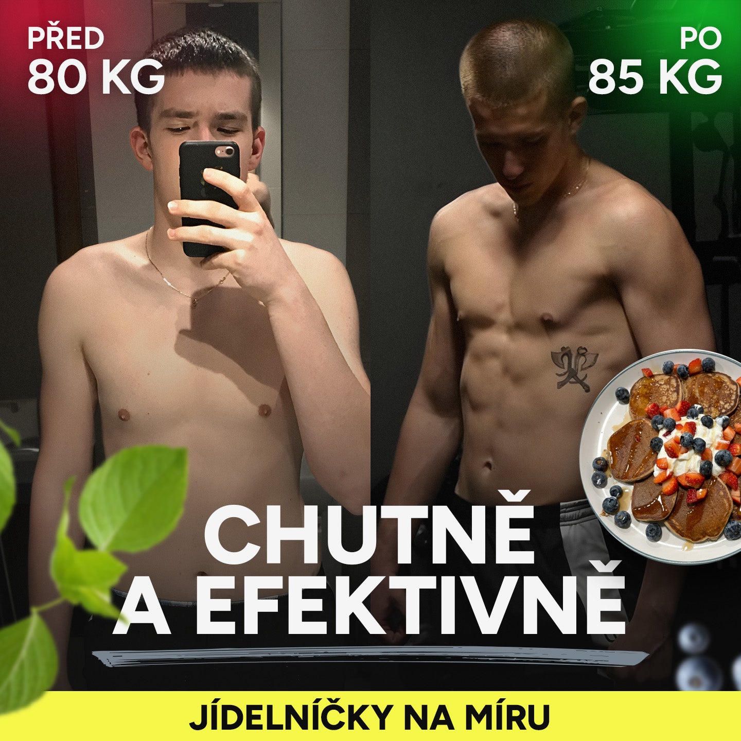 Jedálniček - muži, čo chcú nabrať svaly
